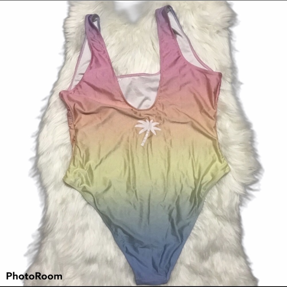Forever 21+ Bathing Swim Suit Rainbow Ombré